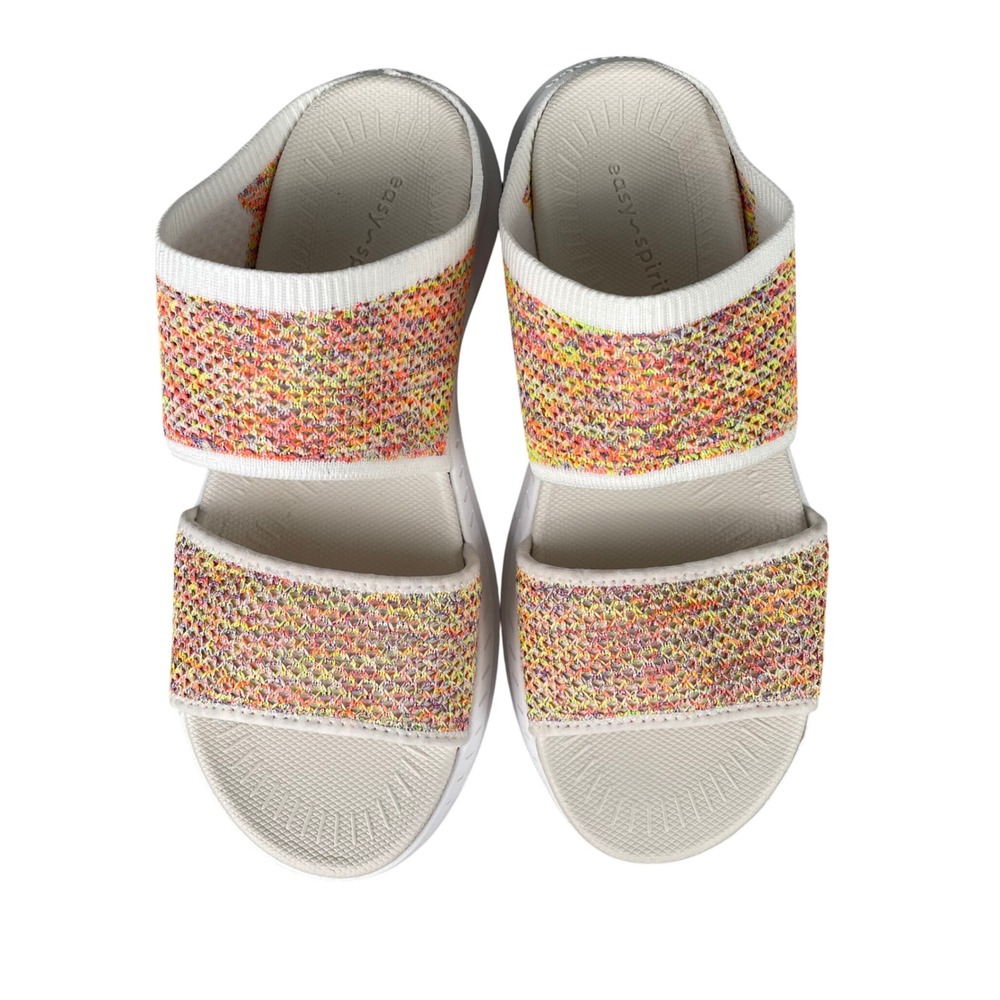 Easy Spirit Sedavera2-H Women 10M Multi Color Knit Slide Sandals Space Dye White